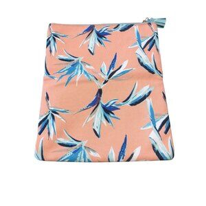 Rachel Pally Reversible Foldover Clutch Bag Coral Mint Floral Print Tassel Zip